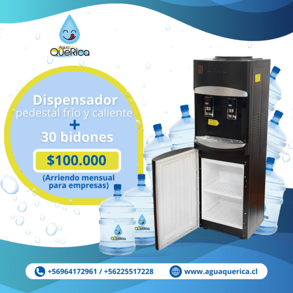 ARRIENDO MENSUAL EMPRESAS DISPENSADOR + 30 BOTELLONES